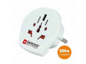 SKROSS cestovní adaptér Europe pro cizince v ČR, 50-pack, typ E/F