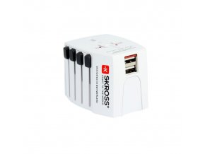 SKROSS cestovní adaptér MUV USB A+A, USB nabíjení 2.4A, univerzální pro 150 zemí