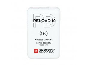 SKROSS powerbank Reload 10 Wireless Qi PD, 10000mAh, USB A+C, bílý