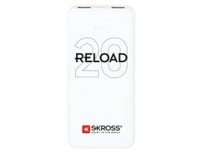 SKROSS powerbank Reload 20, 20000mAh, 2x 2A výstup, microUSB kabel, bílý