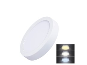 Solight LED mini panel CCT, přisazený, 12W, 900lm, 3000K, 4000K, 6000K, kulatý