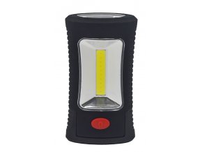 Solight LED svítilna pracovní, 120+40lm, 3W COB + 3 SMD LED, hák + magnet, 3 x AAA