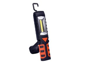 Solight multifunkční nabíjecí LED lampa, 3W COB, 250 + 40lm, Li-Ion, USB, černooranžová