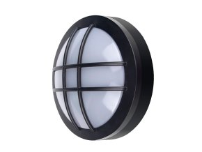 Solight LED venkovní osvětlení kulaté s mřížkou, 13W, 910lm, 4000K, IP65, 17cm, černá