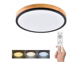 Solight LED stropní osvětlení s dálkovým ovládáním, 40W, 3300lm, kulaté, dřevo, 45cm