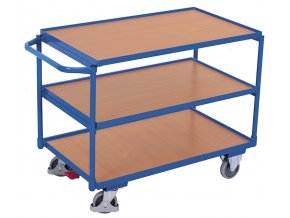 Policový vozík se třemi úrovněmi, Variofit, do 250 kg, 3 police, modrá/antracit (Barva antracit RAL7016)