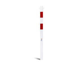 Bariérový sloupek s oky Dancop, průměr 70 mm, červená-bílá