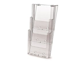 Nástěnný plexi zásobník na letáky JD11, 3 kapsy na výšku, A4