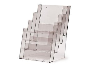 Plexi zásobník na letáky JD22, 4 kapsy na výšku, A5