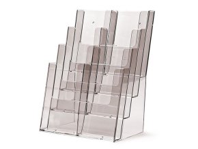 Plexi zásobník na letáky JD21, 8 kapes na výšku, DL