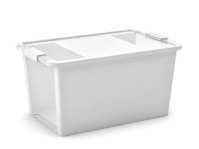 Plastový úložný box BI, objem 40l, 55 x 35 x 28 (výška) cm, bílý