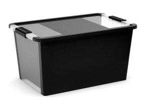 Plastový úložný box BI, objem 40l, 55 x 35 x 28 (výška) cm, černý