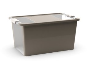 Plastový úložný box BI, objem 40l, 55 x 35 x 28 (výška) cm, šedý