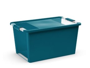 Plastový úložný box BI, objem 40l, 55 x 35 x 28 (výška) cm, tyrkys