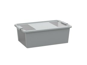 Plastový úložný box BI, objem 26l, 55 x 35 x 19 (výška) cm, šedý