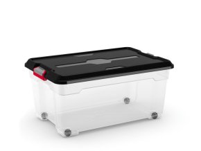 Plastový úložný box Moover box L, objem 45l, 58 x 38 x 27 (výška) cm, černé víko