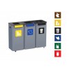 Sada 3 x venkovních odpadkových koš Modular na tříděný odpad, objem 3 x 70 l