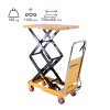 Mobilní hydraulický zvedací stůl, do 150 kg, deska 74 x 45 cm, dvojité nůžky