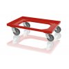 Podvozek pro přepravky 4 otočná kola - červený
