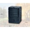 Zahradní plastový kompostér ECOMASTER 300 l – rozměry 60 × 60 × 90 cm