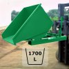 Výklopný kontejner (přepravník) 1700 l zelený – vyklápění na vysokozdvižném vozíku