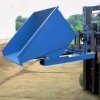 Ukázka vyklopení výklopného kontejneru z vysokozdvihu, modrý