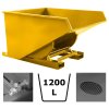 Výklopný kontejner - přepravník s dvojitým dnem, výpustným kohoutem a sítem, žlutý, objem 1200 litrů