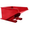 Výklopný kontejner s dvojitým dnem, sítem, výpustným kohoutem, červený