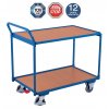 Policový vozík s madlem, Variofit, 2 police (83 x 50 cm), do 250 kg, modrá/antracit (Barva antracit RAL7016)