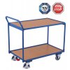 Policový vozík s madlem, Variofit, do 250 kg, 2 police (98 x 59 cm), modrá/antracit (Barva antracit RAL7016)