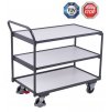Antistatický policový vozík s madlem, Variofit, 3 police (83 x 49 cm), do 250 kg, modrá/antracit (Barva antracit RAL7016)