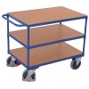 Policový vozík s madlem, Variofit, 3 police (100 x 70 cm), do 500 kg, modrá/antracit (Barva antracit RAL7016)