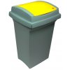 Odpadkový koš na tříděný odpad 50 l, žluté víko