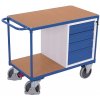 Dílenský vozík, 4 zásuvky, Variofit, do 500 kg, š x h x v: 119 x 60 x 93 cm, modrá/antracit (Barva antracit RAL7016)