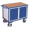 Dílenský vozík, 8 zásuvek, Variofit, do 500 kg, š x h x v: 119 x 60 x 93 cm, modrá/antracit (Barva antracit RAL7016)