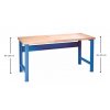 Výškově nastavitelný pracovní stůl do dílny GÜDE Variant, buková spárovka, 2000 x 800 x 850 - 1050 mm, modrá