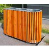 Venkovní dřevěný koš na tříděný odpad 3 × 50 l – pinie