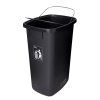Plastová nádoba na třídění odpadu 90 l – černý koš s kovovým madlem
