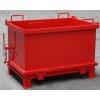 Kontejner s výklopným dnem, 1000 litrů, červená, plné stěny