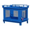 Kontejner s výklopným dnem, 1500 litrů, modrá, drátěné stěny