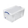 Plastový úložný box s víkem, really useful box, průhledný, 64 litrů