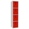 Šatní skříně boxové, 400 mm, 4 boxy, cylindrický zámek, svařované (Jméno Svařovaná šatní skříň, 4 boxy, cylindrický zámek, šedá/černá)