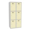 Šatní skříně boxové, 400 mm, 6 boxů, cylindrický zámek, svařované (Jméno Svařovaná šatní skříň, 6 boxů, cylindrický zámek, šedá/černá)