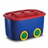 Plastový úložný box FUNNY na hračky, objem 46l, 58 × 38,5 × 32 (výška) cm, modro-červený