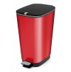 Odpadkový koš nášlapný, design červený, 50 l