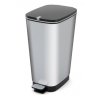 Odpadkový koš nášlapný, design stříbrný, 50 l