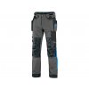 Kalhoty CXS NAOS pánské, šedo-černé, HV modré doplňky