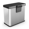 Odpadkový koš Hailo na tříděný odpad 17 + 9 l, nerez s černým víkem