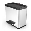 Odpadkový koš Hailo na tříděný odpad 17 + 9 litrů, nerez