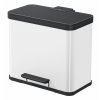 Odpadkový koš Hailo na tříděný odpad 3 × 9 litrů, bílý lak